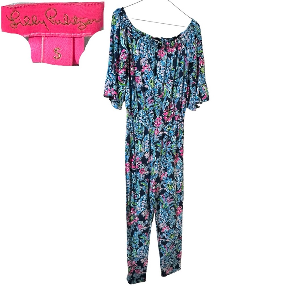 Lilly Pulitzer calla jumpsuit high tide romper vacation spring vibes size small